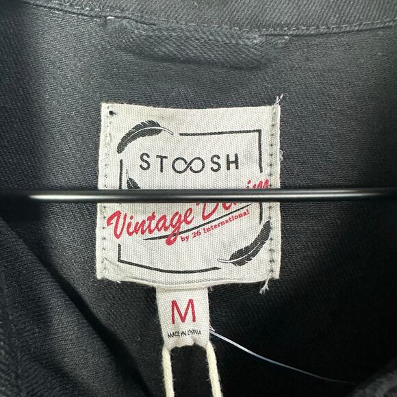 NWT Stoosh Vintage Denim Fringe Trucker Western Jean Jacket Frayed Hem Size M - Picture 7 of 9